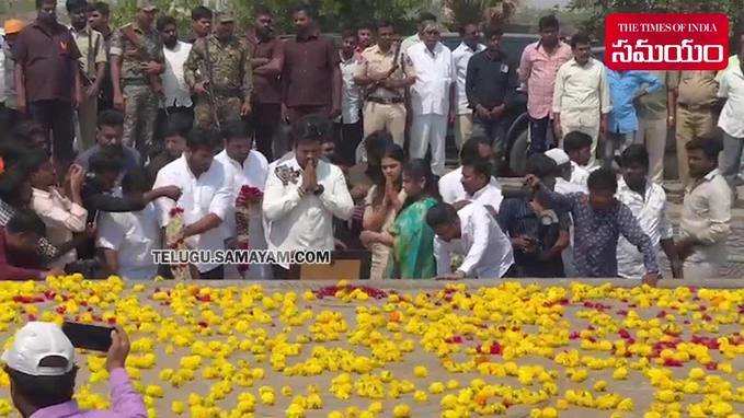 భూమా దంపతులకు నివాళులు అర్పించిన మనోజ్, మౌనిక 