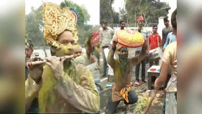 Tej Pratap Yadav in Krishna getup: ಗೋಪಾಲನಾದ ತೇಜ್ ಪ್ರತಾಪ್‌ ಯಾದವ; ಪಟನಾದಲ್ಲಿ ಕೊಳಲು ನಾದ, ಲಾಠಮಾರ್‌ ಹೋಳಿ