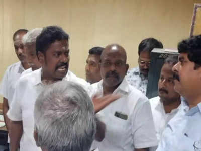 குடிமை பொருள் வழங்கல் இணை இயக்குனரை ஒருமையில் பேசிய பாஜக எம்எல்ஏ - புதுச்சேரியில் பாஜக உள்துறை அமைச்சரும் அதிகாரியை திட்டியதால் பரபரப்பு