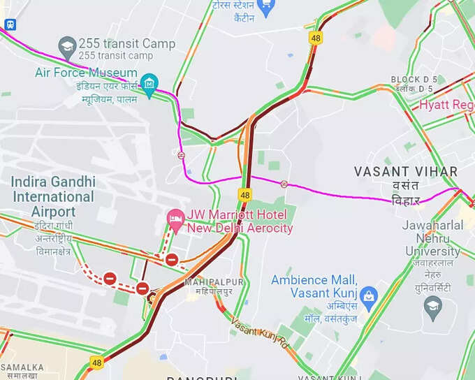 दिल्ली-गुड़गांव हाइवे पर डायवर्जन लागू​