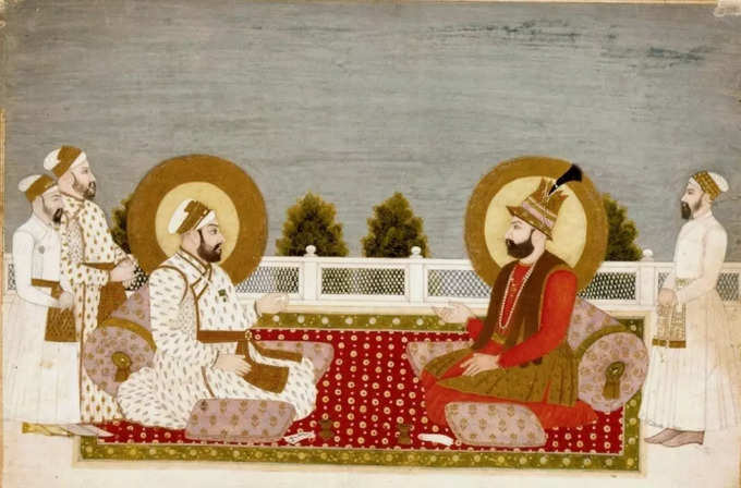 Muhammad_Shah_and_Nadir_Shah._1740