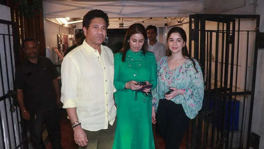 sachin tendulkar reached at bandra for lunch with family