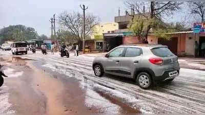 అలస్కా కాదు, మన తెలంగాణే.. వడగండ్ల వానతో ఇలా! 