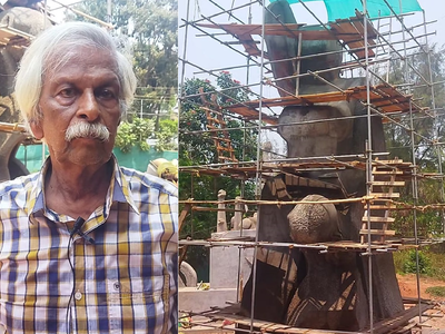 അമ്മയും കുഞ്ഞും പ്രതിമ, സമീപത്ത് കെട്ടിടം; ഈ അവസ്ഥയുണ്ടായതിൽ ഖേദമുണ്ടെന്ന് കാനായി കുഞ്ഞിരാമൻ