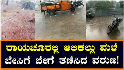 Raichur Rain: ಬಿಸಿಲನಾಡು ರಾಯಚೂರಿನ ಹಲವೆಡೆ ಆಲಿಕಲ್ಲು ಸಹಿತ ಮಳೆ!