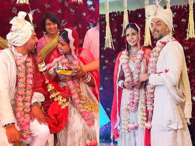 Daljeet-Nikhil Wedding: दलजीत कौर की निखिल पटेल से हुई शादी, बेटे का हाथ थामे एक्ट्रेस पहुंची मंडप, देखिए फोटो