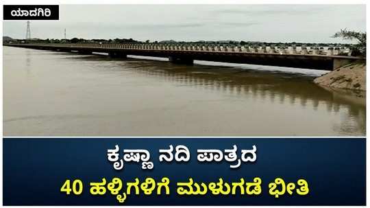 krishna river full after heavy rains in yadgir