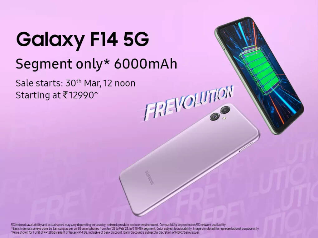 Samsung Galaxy F14 5G starts a #Frevolution5G: Boasts a segment-only 5nm Processor &amp; 6000mAh battery to keep up with GenZ’s fast and forward lifestyle