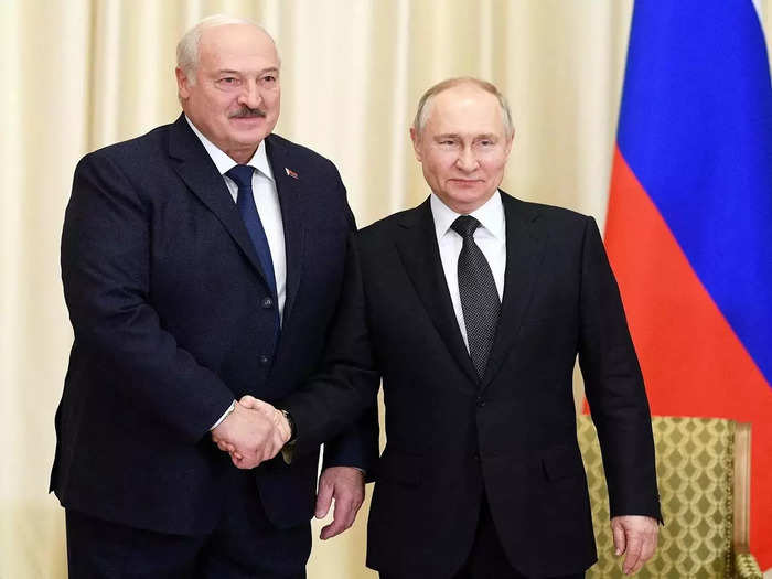 Russian President Vladimir Putin with Belarusian President
