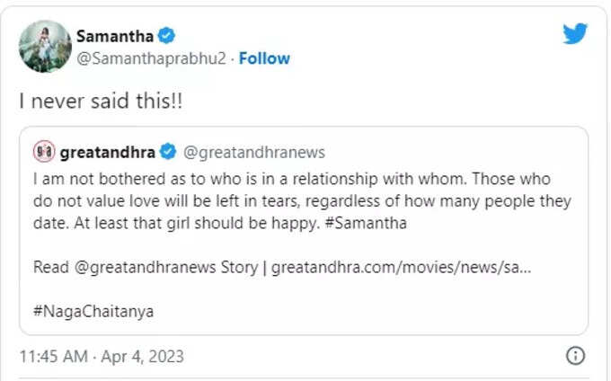 Samantha tweet