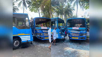 മലപ്പുറത്ത് ഇടിയോടിടി; സ്വകാര്യ ബസിനു പിന്നിൽ ലോറിയിടിച്ചു, നിയന്ത്രണം വിട്ട ബസ് മറ്റൊരു ബസിലിടിച്ചു