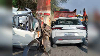 Pune : मुंबई-पुणे एक्स्प्रेस-वेवर पुन्हा भीषण अपघात; कारची ट्रकला धडक, चौघे जागीच ठार