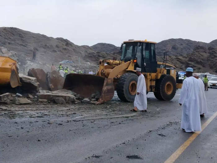 Mountain collapses in Muscat