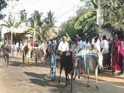 புதுக்கோட்டை அருகே கோவில் திருவிழாவையொட்டி மாட்டு வண்டி பந்தயம்: பொதுமக்கள் உற்சாகம்