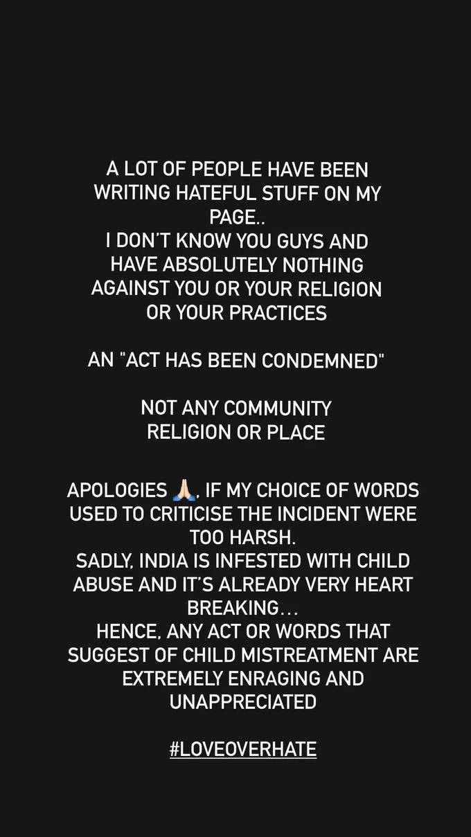 Shraddha Arya Apologizes