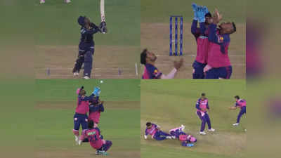 IPL 2023: कैच लपकने की कोशिश में टकराए राजस्थान रॉयल्स के तीन खिलाड़ी, छिटककर चौथे के हाथ में चली गई गेंद