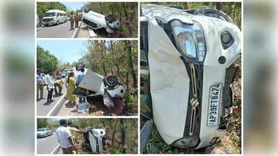 తిరుమల ఘాట్ రోడ్డులో బోల్తాపడిన కారు.. భక్తులకు గాయాలు, తప్పిన పెను ప్రమాదం