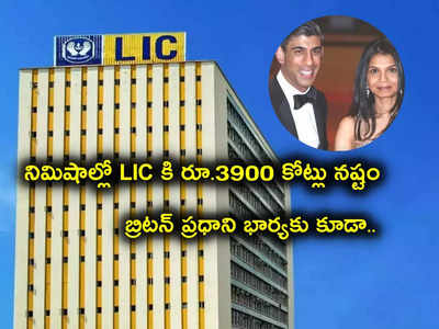 LIC: 11 శాతం పతనమైన స్టాక్.. ఎల్‌ఐసీకి నిమిషాల్లో రూ.3900 కోట్లు లాస్.. బ్రిటన్ ప్రధాని భార్యకు కూడా భారీ నష్టం!