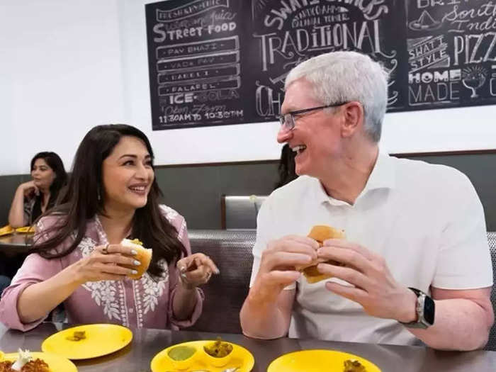 Madhuri Dixit with Apple CEO Tim Cook