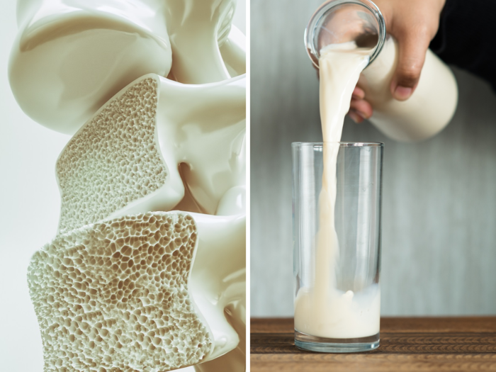 how much calcium is in one litre milk and how it strengthen bones