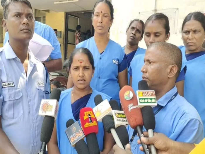 Thiruchencode gh contract workers protest