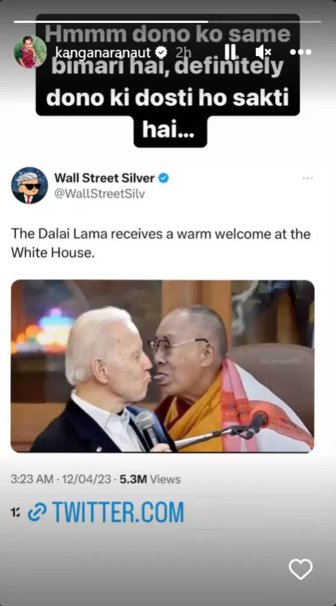 kangana meme on dalai lama and biden
