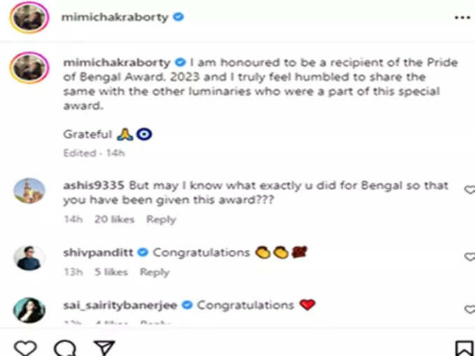Mimi Chakraborty Post