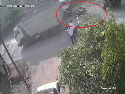 CCTV | हाच तो घाताचा क्षण, डम्परच्या धडकेत बाईक आडवी, टँकरखाली डोकं चिरडून नवविवाहिता ठार