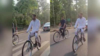 बिहार: राबड़ी आवास से रॉकेट की रफ्तार में बाहर निकले तेज प्रताप यादव, साइकिल से ही चले गए अपने घर