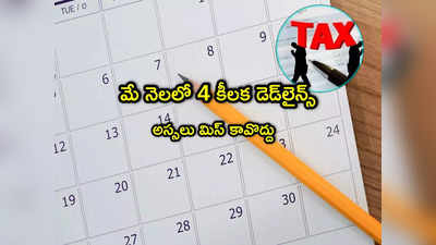 Tax Filing: డెడ్‌లైన్ అలర్ట్.. మే నెలలో ఈ తేదీలు మర్చిపోవద్దు.. ట్యాక్స్ ఫైలింగ్‌లో కీలకం!