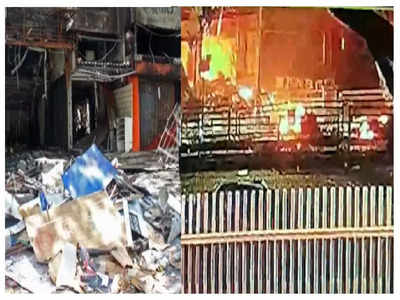 Pune Shop Fire : मध्यरात्री स्फोट, २ मजली इमारत ढासळली, दगड, विटा दुसऱ्या रस्त्यावर, हादरवणारा VIDEO