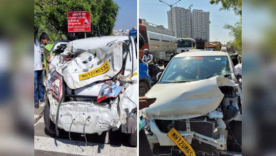 Pune Accident: पुण्यातील नवले पुलावर भीषण अपघात, कंटेनरच्या धडकेत कारचा चुराडा