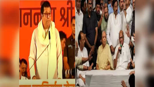 Raj Thackeray : राजीनामा दिल्यास आपल्यालाही 'ए गप बस रे' म्हणतील, पवारांना भीती; राज ठाकरेंकडून अजितदादांची नक्कल