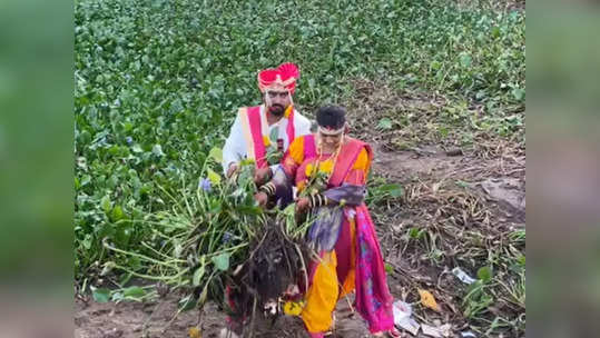 पंचगंगेचं प्रदूषण पाहावलं नाही; नवदाम्पत्य मांडवातून थेट नदीपात्रात, स्वच्छतेचा कोल्हापूर पॅटर्न