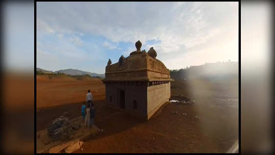 पांडवकालीन मंदिर अखेर पाण्याबाहेर, १० महिन्यांनी दर्शन, भाविकांची गर्दी