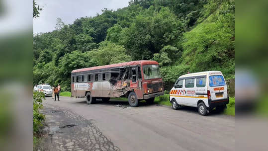 Accident News : कशेडी घाटात एसटी बसचा मोठा अपघात, डोळा लागल्याने टँकरची धडक; ८ प्रवासी जखमी