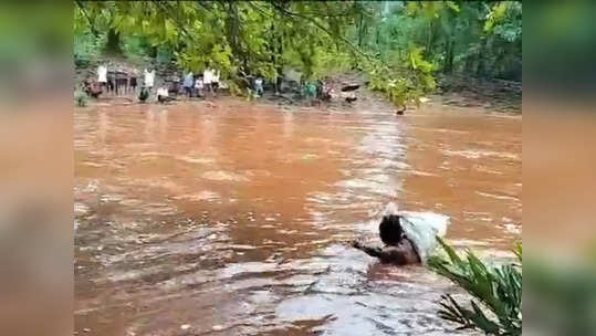 अंत्यदर्शनासाठी तुडूंब भरलेल्या नाल्यातून गावकऱ्यांचा जीवघेणा प्रवास; गडचिरोलीतील भीषण वास्तव