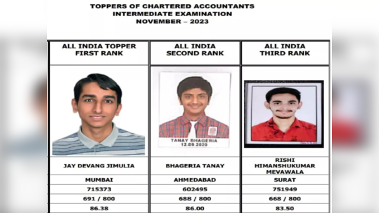 ICAI CA Final and Inter 2023 Result : आयसीएआय सीए परीक्षेत जय देवांग अव्वल; परीक्षेच्या टॉपर्सची यादी पाहाण्यासाठी येथे क्लिक करा