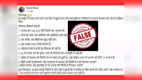 Fact Check: एनआयएने मोदीविरोधी भावना दर्शविणारे सर्वेक्षण केले असल्याचा दावा, जाणून घ्या व्हायरल पोस्टमागील सत्य