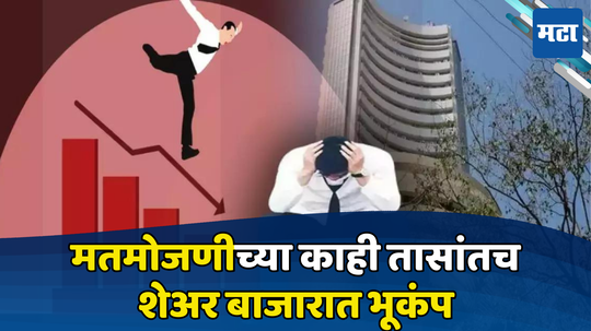 Share Market Crash: निकालामुळे शेअर बाजारात घमासान; एका दिवसांत कमावलेलं झटक्यात गमावलं, गुंतवणूकदार नाराज