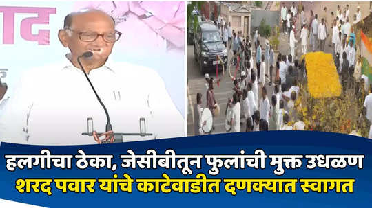 Sharad Pawar : निवडणुकीत विजयी तुतारी वाजल्यानंतर पहिल्यांदाच गावात पाऊल, काटेवाडीकरांकडून शरद पवार यांचे दणक्यात स्वागत