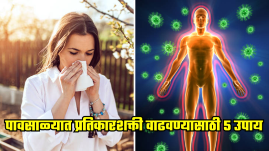 Immune System Function : सतत सर्दी होतेय? पावसाळ्यात प्रतिकारशक्ती वाढवण्यासाठी 5 उपाय