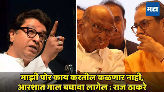 Raj Thackeray : शरद पवार आणि उद्धव ठाकरेंनी नादाला लागू नये! माझी पोर काय करतील कळणार नाही, आरशात गाल बघावा लागेल