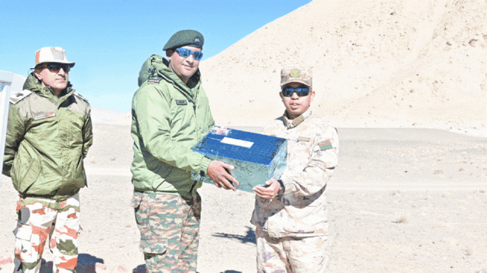 Indian, Chinese troops.