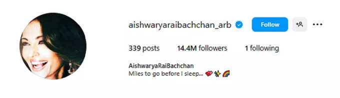 Aishwarya Rai Bachchan Follows 1 Person On Instagram