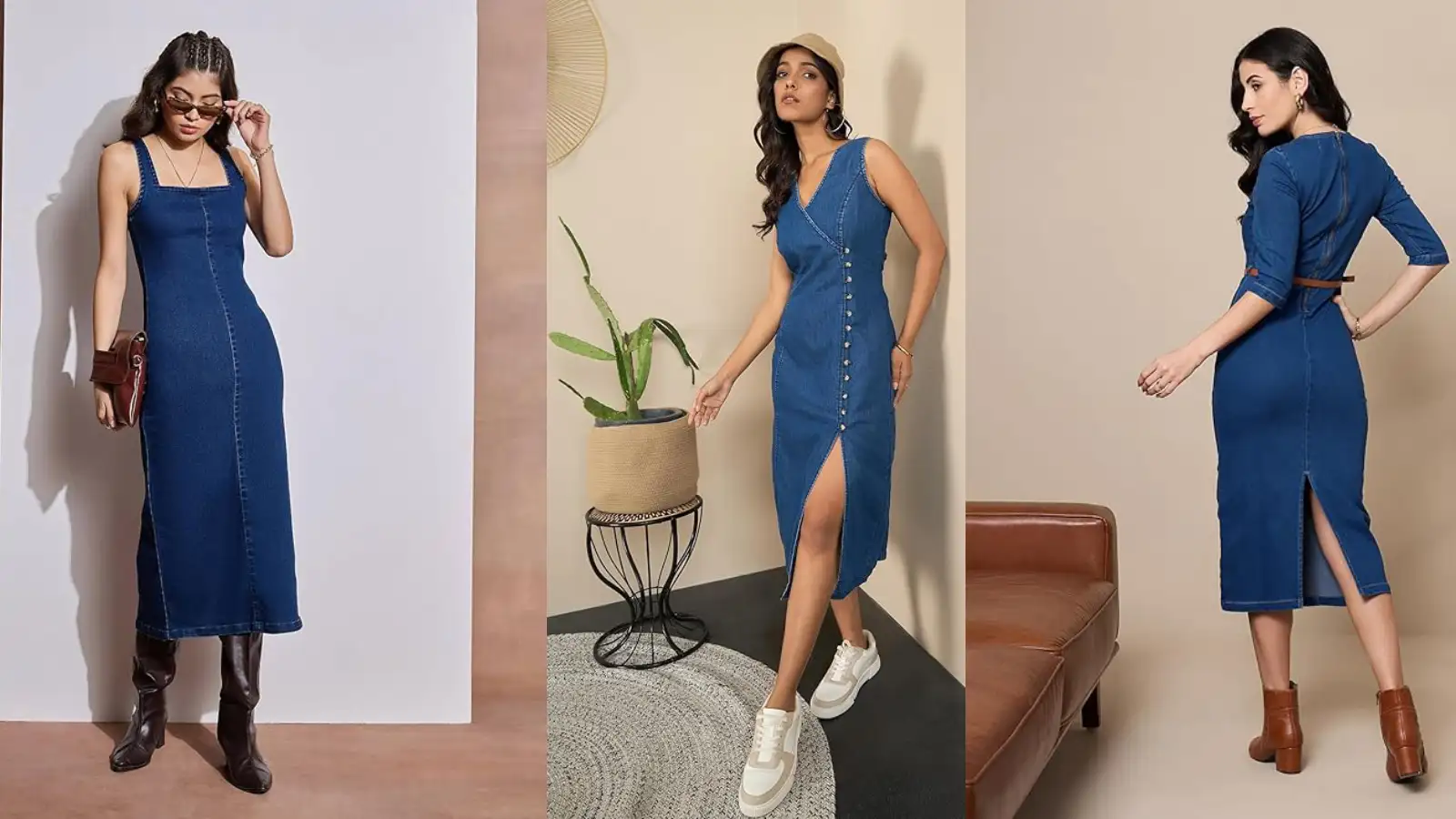 Women Denim Midi Dress,Women Denim Midi Dress:           , Amazon   50%     - stylish women denim  midi dress available