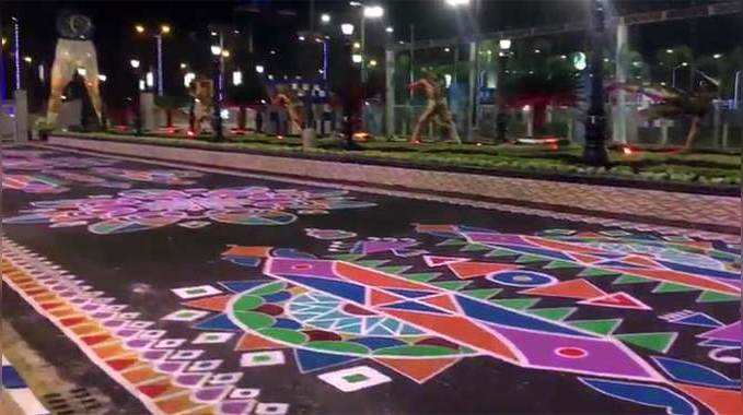 FIFA U-17 World Cup Final: 200 students decorate roads with traditional alpana 