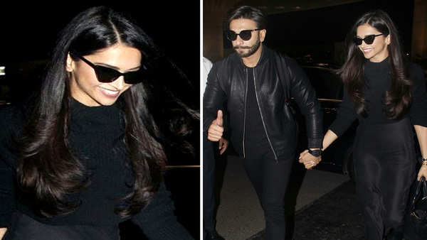 newlyweds ranveer singh and deepika padukone head out for their honeymoon