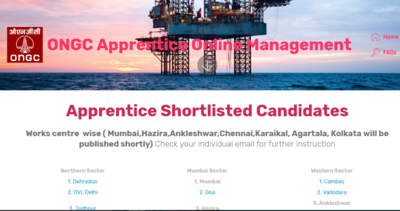 ONGC Trade Apprentice Results 2019: अप्रेंटिसशिप के लिए शॉर्टलिस्ट कैंडिडेट की लिस्ट जारी, यहां देखें