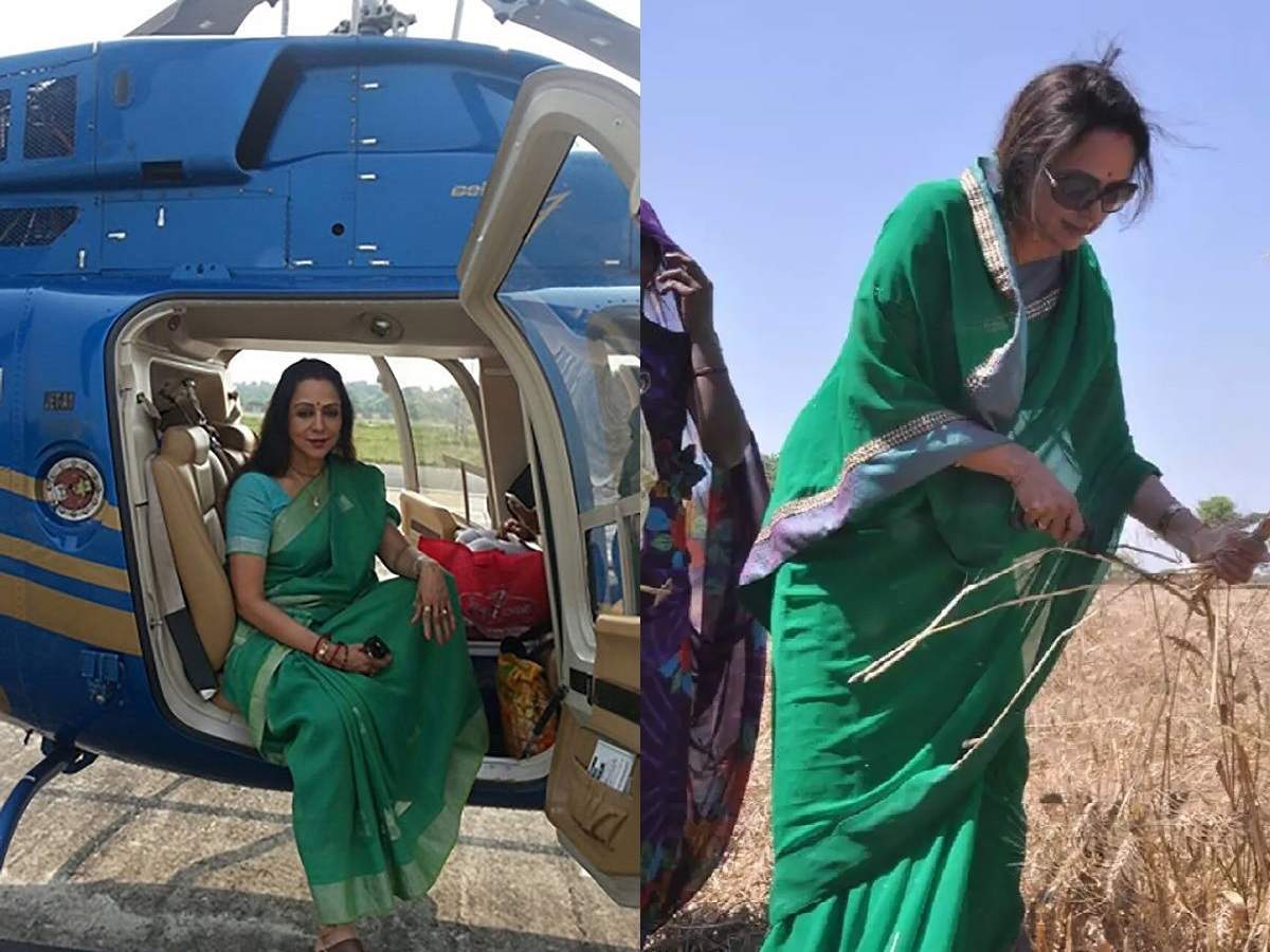 Times Fact Check Hema Malini అత య త ధనవ త ర ల న ర త అసల జర గ ద Bjp Leader Hema Malini Visited Wheat Farm In Helicopter Is Fake Samayam Telugu